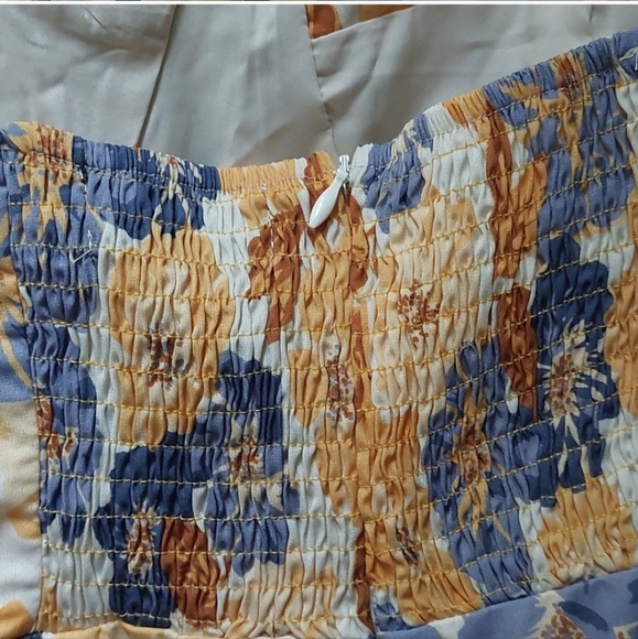 Floral Tie-Sholuder Slit Midi Dress - Picture 5 of 6